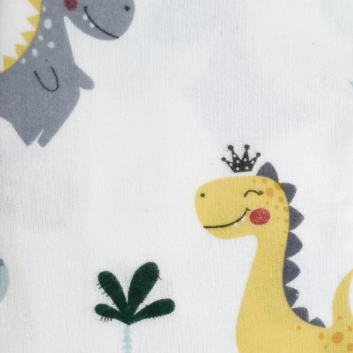 Пеленка для детей фланель Minikin Динозавры 75х90 см Желтый/Голубой 190901