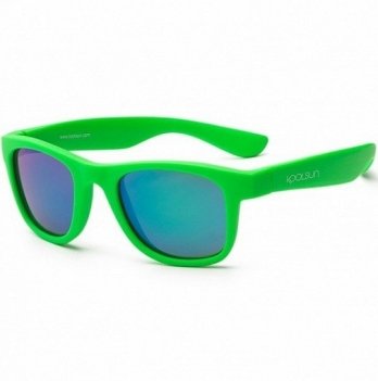 Детские солнцезащитные очки Koolsun серии Wave, размер 3+, неоново-зеленый