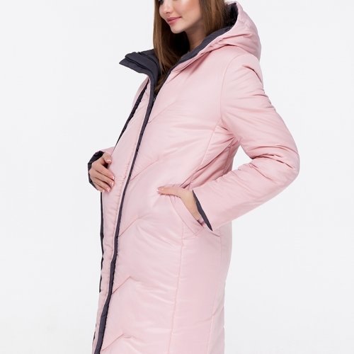 Зимняя куртка для беременных Юла мама Tokyo Графит Розовый OW-49.022