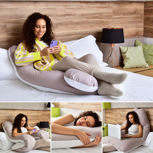 Подушка для беременных и кормящих Ideia П-образная 140х75х20 см Светло-серый 8-33722*001