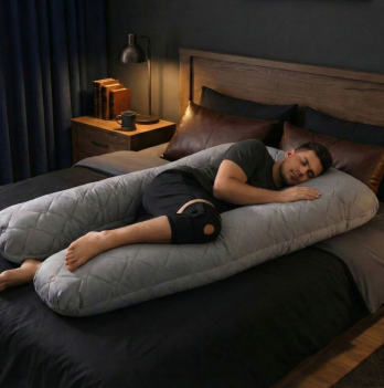 Подушка для беременных и кормящих Ideia П-образная стеганая 140х75х20 Серый см 8-33724