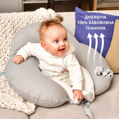 Подушка для кормления Sei Design Диванчик Горошек Серый/Белый 60х70х16 см 8-35409*002
