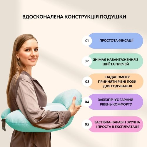 Подушка для кормления Sei Design Диванчик Полоска Мятный 60х70х16 см 8-35409*004