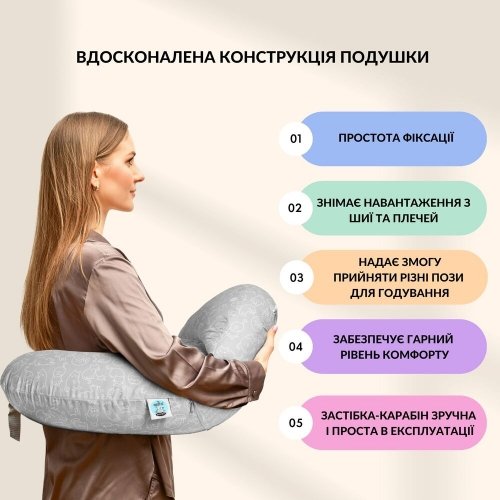 Подушка для кормления Sei Design Диванчик Котики Серый 60х70х16 см 8-35409*005