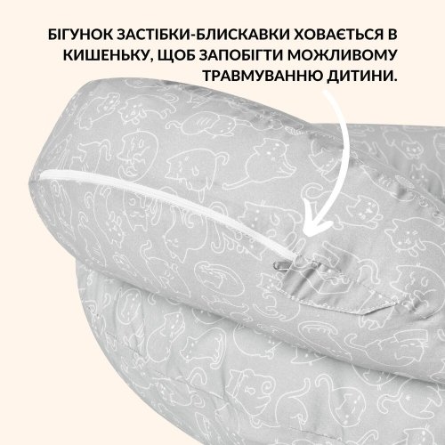 Подушка для кормления Sei Design Диванчик Котики Серый 60х70х16 см 8-35409*005