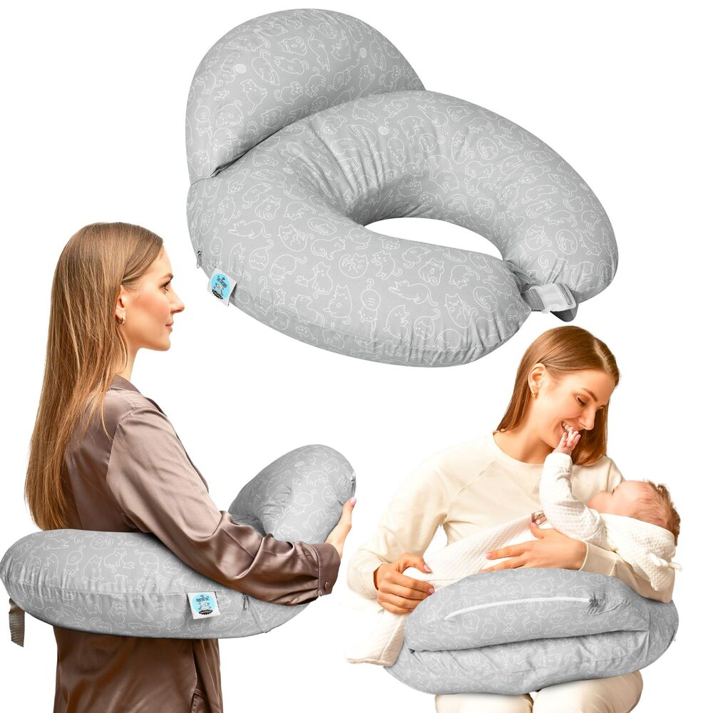 Подушка для кормления Sei Design Диванчик Котики Серый 60х70х16 см 8-35409*005