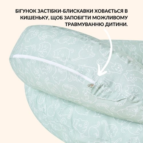 Подушка для кормления Sei Design Диванчик Котики Светло-мятный 60х70х16 см 8-35409*006