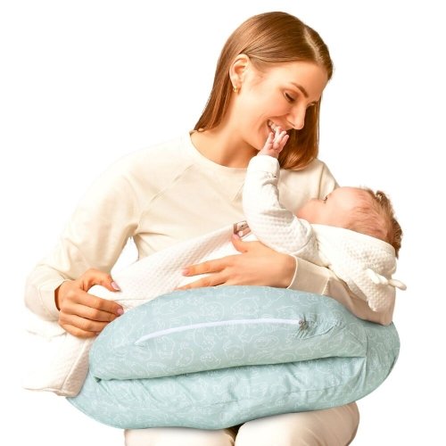 Подушка для кормления Sei Design Диванчик Котики Светло-мятный 60х70х16 см 8-35409*006