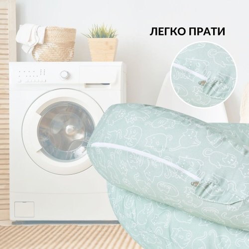 Подушка для кормления Sei Design Диванчик Котики Светло-мятный 60х70х16 см 8-35409*006