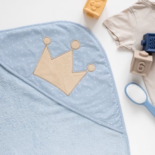 Детское полотенце с капюшоном Canpol babie King Голубой 26/800_blu