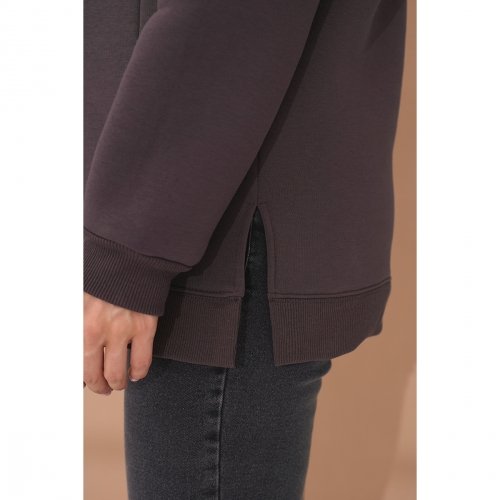 Свитшот для беременных и кормящих с начесом Юла Мама Harmony Коричневый TN-45.011