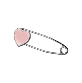 Серебряная булавка UMAX с розовой эмалью Нежное сердце 8222eroz