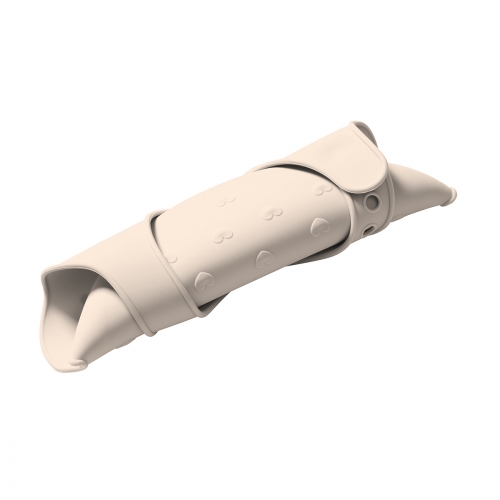 Силиконовый слюнявчик с карманом BabyOno Кремовый 829/03