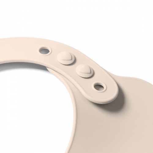 Силиконовый слюнявчик с карманом BabyOno Кремовый 829/03