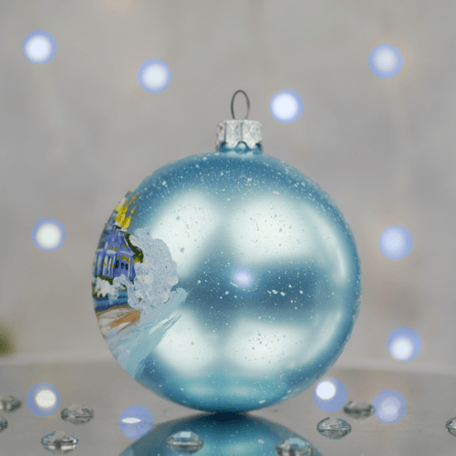 Новогодний шар на елку Santa Shop Михайлівський Золотоверхий Собор Бирюзовый 10 см 4820001180343