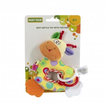 Детская игрушка погремушка BABY TEAM Жирафик 8515_жовтий_жирафик