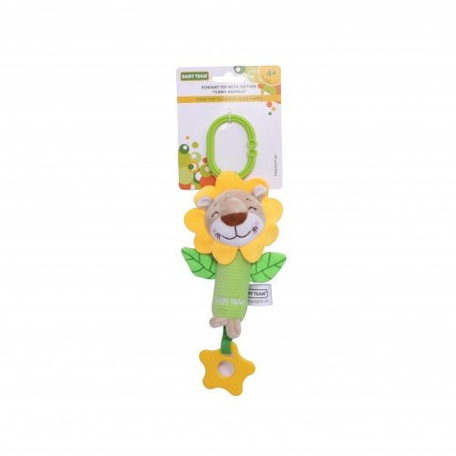 Мягкая игрушка подвеска с прорезывателем для зубов BABY TEAM Львенок 8525_левеня