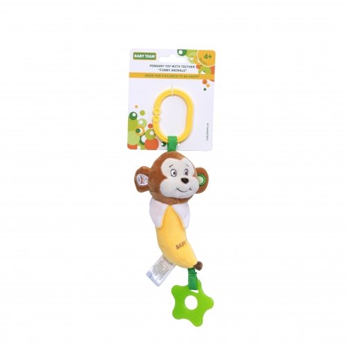 Мягкая игрушка подвеска с прорезывателем для зубов BABY TEAM Обезьянка 8525_мавпочка