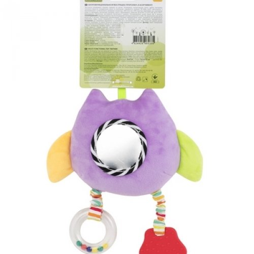 Мягкая многофункциональная игрушка-прорезыватель Baby Team 8533 Сова фиолетовая