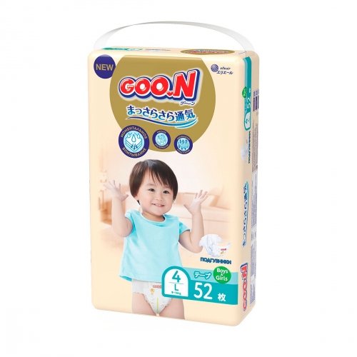 Подгузники GOO.N Premium Soft для детей 9-14 кг размер 4(L) 52 шт 863225