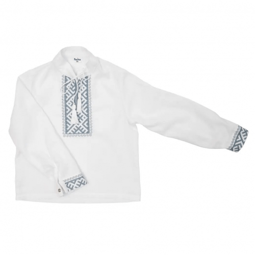 Вышиванка детская Twins Праздничная 1 - 7 лет Хлопок Белый/Графитовый 88OT-S