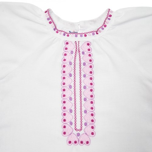 Вышиванка детская Twins 1 - 6 лет Хлопок Белый/Сиреневый 88OTSB