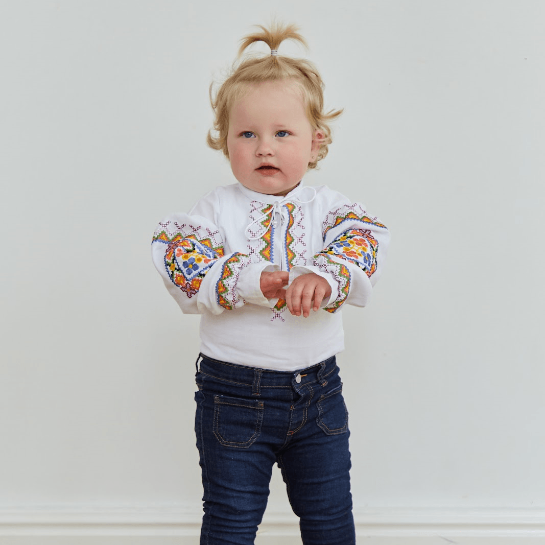 Вышиванка детская Twins Барва 3 - 7 лет Хлопок Белый/Оранжевый 88ВДTБ