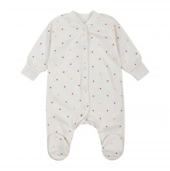 Человечек для новорожденных ЛяЛя Горох и сердце 0 - 3 мес Футер Молочный/Бежевый 8ФТ036_6-02