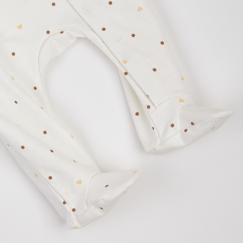 Человечек для новорожденных ЛяЛя Горох и сердце 0 - 3 мес Футер Молочный/Бежевый 8ФТ036_6-02