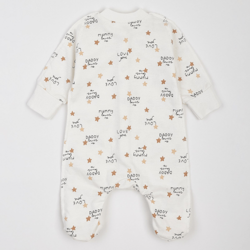 Человечек для новорожденных ЛяЛя Mummy loves me 0 - 3 мес Футер Молочный/Коричневый 8ФТ036_6-194