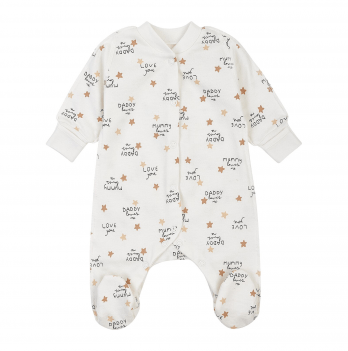 Человечек для новорожденных ЛяЛя Mummy loves me 0 - 3 мес Футер Молочный/Коричневый 8ФТ036_6-194