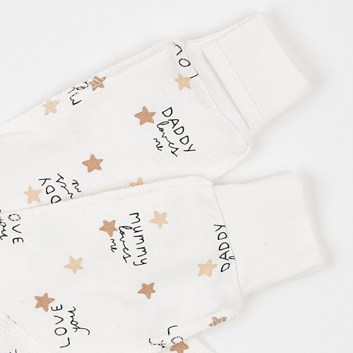 Человечек для новорожденных ЛяЛя Mummy loves me 0 - 3 мес Футер Молочный/Коричневый 8ФТ036_6-194