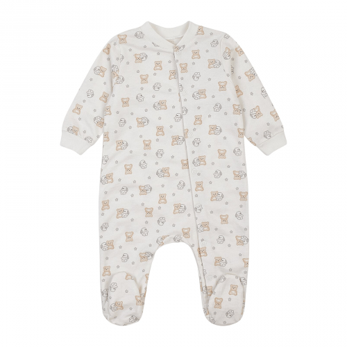 Человечек детский ЛяЛя Зайки с мишками 3 - 9 мес Футер Молочный/Серый/Бежевый 8ФТ049_6-195