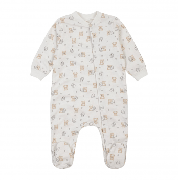 Человечек детский ЛяЛя Зайки с мишками 3 - 9 мес Футер Молочный/Серый/Бежевый 8ФТ049_6-195