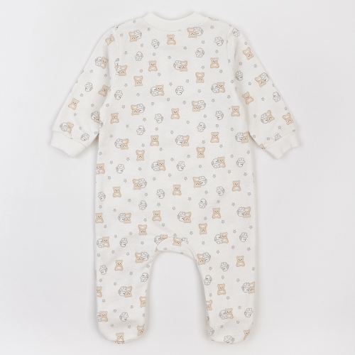 Человечек детский ЛяЛя Зайки с мишками 3 - 9 мес Футер Молочный/Серый/Бежевый 8ФТ049_6-195