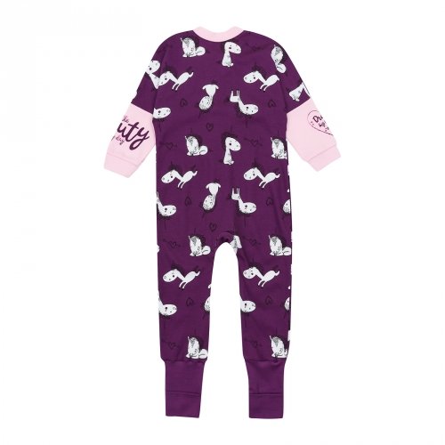 Пижама комбинезон для девочки ЛяЛя 1 - 3 лет Интерлок Фиолетовый 8ІН052_2-271