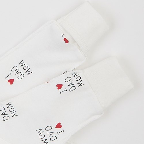 Человечек для новорожденных ЛяЛя I love dad mom 0 - 3 мес Интерлок Молочный/Красный/Черный 8ІН059_2-242
