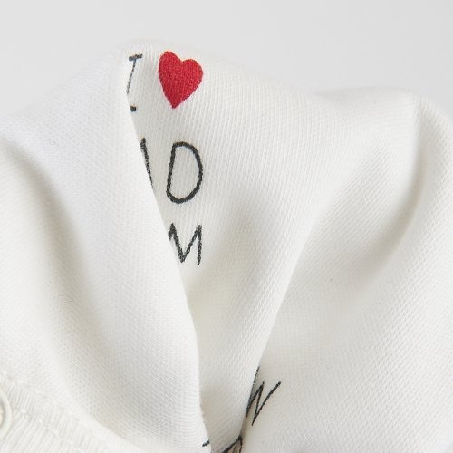 Человечек для новорожденных ЛяЛя I love dad mom 0 - 3 мес Интерлок Молочный/Красный/Черный 8ІН059_2-242