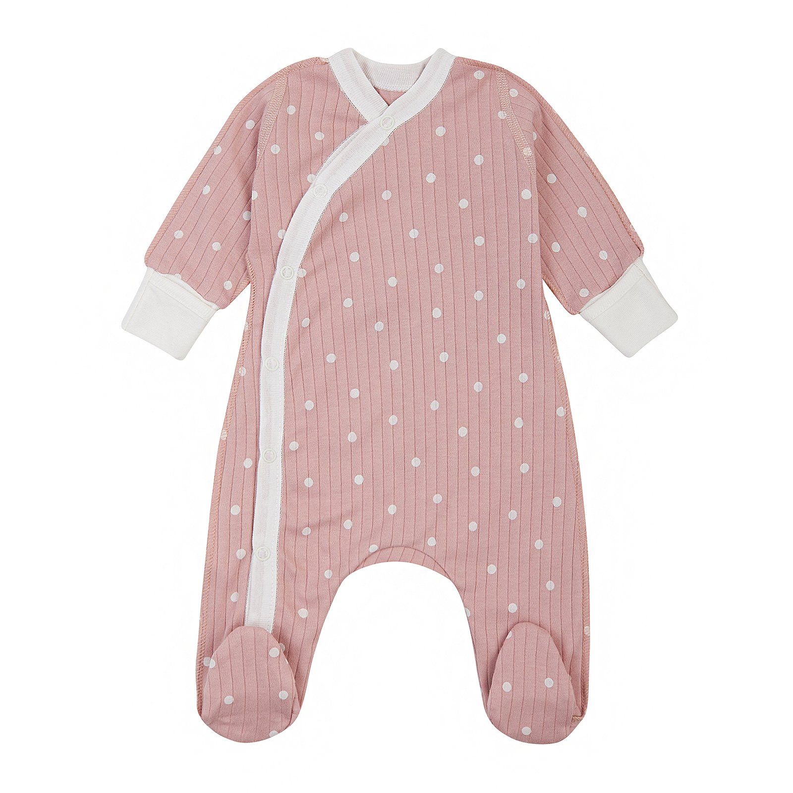 Человечек для новорожденных ЛяЛя Горох 0 - 3 мес Интерлок Пудровый/Молочный 8ІН059_2-498