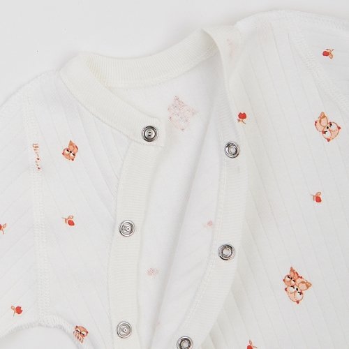 Человечек для новорожденных ЛяЛя 0 - 3 мес Интерлок Молочный/Бежевый/Красный 8ІН059_2-499