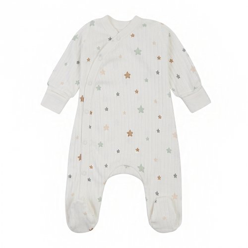 Человечек для новорожденных ЛяЛя 0 - 3 мес Интерлок Молочный/Бежевый/Серый 8ІН059_2-500