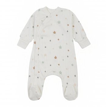 Человечек для новорожденных ЛяЛя 0 - 3 мес Интерлок Молочный/Бежевый/Серый 8ІН059_2-500