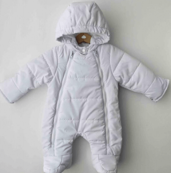 Зимний комбинезон для новорожденных ЛяЛя 1 - 6 мес Плащевка Белый 8ПЛ084_3-12