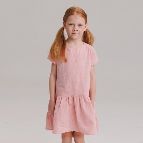 Летнее платье для девочки Bembi Desert Sun 5 - 6 лет Лен Серый ПЛ359