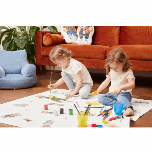 Детский коврик водонепроницаемый Cebababy Белый/Голубой 120х120 см W-308-000-640