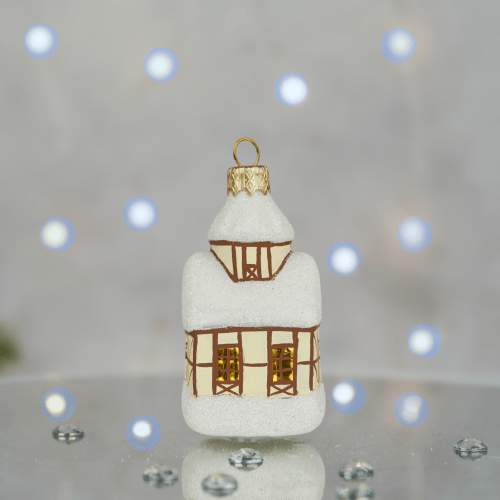 Елочная игрушка Santa Shop Зимовий палац Белый 8 см 4820001180152