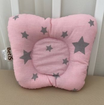 Ортопедическая подушка для новорожденных BetiS Зіронька Поплин Розовый 18х22 см 91449165