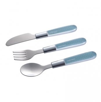 Металлический набор Canpol babies (ложка+вилка+нож), синий