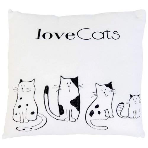 Декоративная подушка Тигрес Love cats Белый ПД-0169
