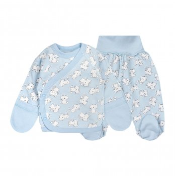 Набор одежды для новорожденных ЛяЛя 1 - 3 мес Интерлок Голубой/Белый К1ІН004_2-77
